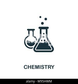 Symbol für das Chemie-Vektor-Symbol. Kreative Zeichen aus Bildung Icons Sammlung. Gefülltes flaches Chemie-Symbol für Computer und mobile Geräte Stock Vektor