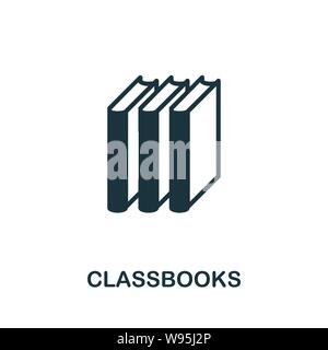 Classbooks Vektorsymbol. Kreative Zeichen aus Bildung Icons Sammlung. Gefüllte flache Klassenzimmer Symbol für Computer und Handy Stock Vektor