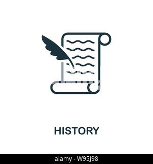 Symbol für Historienvektor. Kreative Zeichen aus Bildung Icons Sammlung. Gefülltes flaches Symbol für die Geschichte für Computer und Handy Stock Vektor