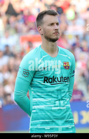 Barcelona, Spanien. 4 Aug, 2019. Neto des FC Barcelona während der Joan Gamper Trophäe 2019 Fußballspiel zwischen FC Barcelona und FC Arsenal am August 04, 2019 im Camp Nou Stadion in Barcelona, Spanien. Quelle: Manuel Blondeau/ZUMA Draht/Alamy leben Nachrichten Stockfoto