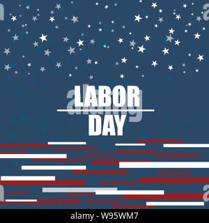 Amerikanischen Tag der Arbeit im Hintergrund. Feier zum Tag der Arbeit Banner mit Text - Tag der Arbeit. Vector Illustration Stock Vektor