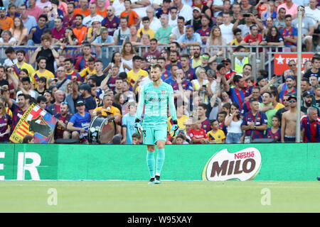 Barcelona, Spanien. 4 Aug, 2019. Neto des FC Barcelona während der Joan Gamper Trophäe 2019 Fußballspiel zwischen FC Barcelona und FC Arsenal am August 04, 2019 im Camp Nou Stadion in Barcelona, Spanien. Quelle: Manuel Blondeau/ZUMA Draht/Alamy leben Nachrichten Stockfoto