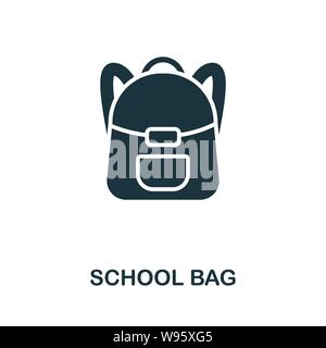 Symbol für Schultasche. Kreative Zeichen aus Bildung Icons Sammlung. Gefüllte flache Schultasche Symbol für Computer und Handy Stock Vektor
