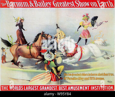 BARNUM & Bailey Circus Poster über 1899 Stockfoto