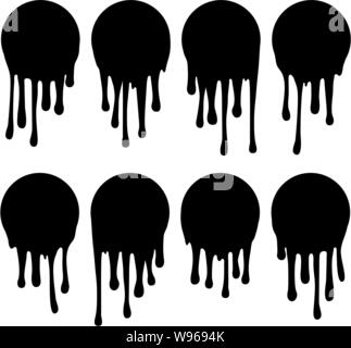 Vektor splatter Tinte auf weißem Hintergrund. Schwarze Farbe splash mit Farbe tropft. grunge Abbildung mit Tinte Flecken Stock Vektor