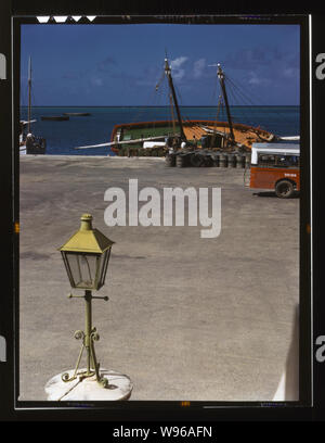 Entlang der Uferpromenade, Christiansted, Saint Croix, Virgin Islands Stockfoto