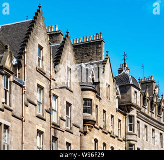 Architektur in Cockburn Street, Old Town, Edinburgh, Schottland, Großbritannien. Stockfoto