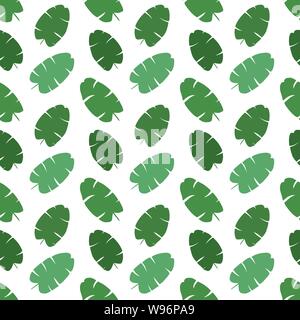 Exotische Blätter, Regenwald. Nahtlose, Hand zeichnen Muster. Vector Hintergrund. Stock Vektor