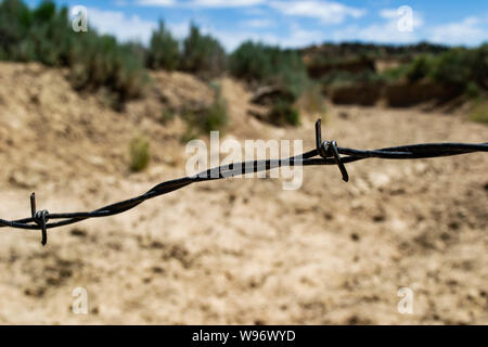 Spitzen Stacheldraht Bausteine aus einem Waschen in Utah Stockfoto