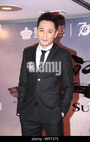 Chinesische Schauspieler Liu Ye stellt bei der Premiere des Films, das Letzte Abendmahl, in Hongkong, China, 19. Dezember 2012. Stockfoto