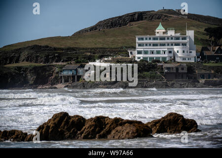 Die Burgh Island Hotel an der Küste von South Hams, Devon. Bigbury-on-Sea. Stockfoto