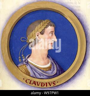 Beschreibung des douze Césars avec leurs Zahlen 5 - Claude. Stockfoto