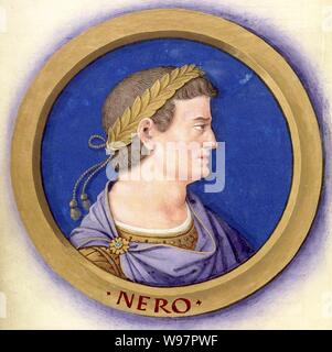Beschreibung des douze Césars avec leurs Abbildungen 6 - néron. Stockfoto