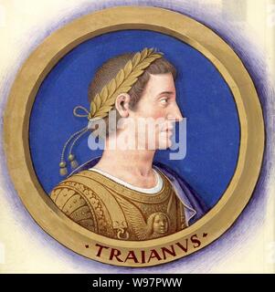 Beschreibung des douze Césars avec leurs Abbildungen 14 - Trajan. Stockfoto