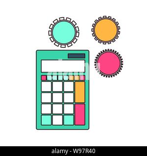 Taschenrechner in weißen Hintergrund Vector Illustration Stock Vektor