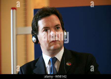 Der britische Schatzkanzler George Osborne besucht die Vierte UK-chinesischen Wirtschafts- und finanzpolitischen Dialog in London, Großbritannien, 8. September 2011. Brit Stockfoto