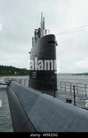 U-Boot Museum, Groton, Connecticut, USA betrieben durch US Navy Ersten nuklearen Unterseeboot USS Nautilus an elektrische Boot Werft 1952-1954 Siehe Info gebaut Stockfoto