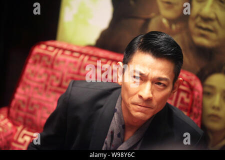 Hong Kong Sänger und Schauspieler Andy Lau besucht eine Pressekonferenz für den Film, Shaolin (2011), Shanghai, China, 17. Januar 2011. Stockfoto