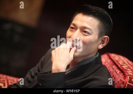 Hong Kong Sänger und Schauspieler Andy Lau besucht eine Pressekonferenz für den Film, Shaolin (2011), Shanghai, China, 17. Januar 2011. Stockfoto