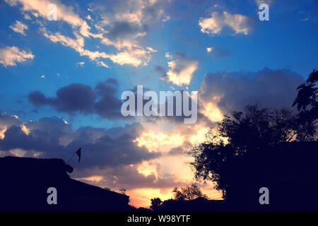 Glorious sunrise in Indien fotografiert. Stockfoto