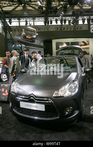 Der Citroën DS3 ist auf dem Display gesehen Am 14. Shanghai Internationalen Automobil- Ausstellung, bekannt als Auto Shanghai 2011 im Shanghai New Stockfoto