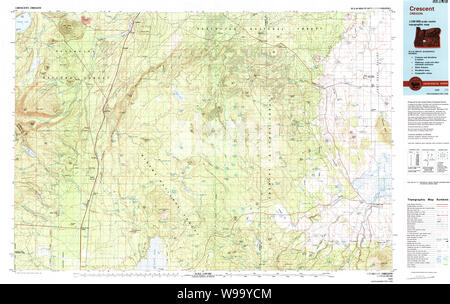 USGS Topo Karte Oregon Halbmond 283071 1979 100000 Restaurierung Stockfoto