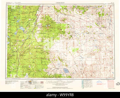 USGS Topo Karte Oregon Halbmond 283317 1958 250000 Restaurierung Stockfoto