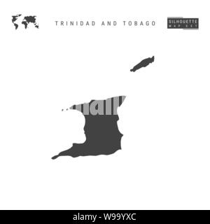 Trinidad und Tobago leeren Vektor Karte isoliert auf weißem Hintergrund. High-Detailed schwarze Silhouette Karte von Trinidad und Tobago. Stock Vektor