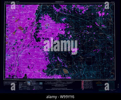 USGS Topo Karte Oregon Halbmond 283318 1955 250000 invertiert Wiederherstellung Stockfoto