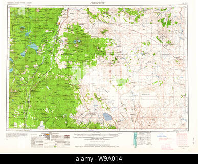 USGS Topo Karte Oregon Halbmond 283318 1955 250000 Restaurierung Stockfoto