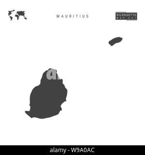 Mauritius leeren Vektor Karte isoliert auf weißem Hintergrund. High-Detailed schwarze Silhouette Karte von Mauritius. Stock Vektor