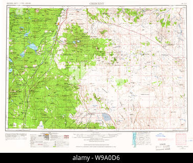 USGS Topo Karte Oregon Halbmond 283319 1955 250000 Restaurierung Stockfoto