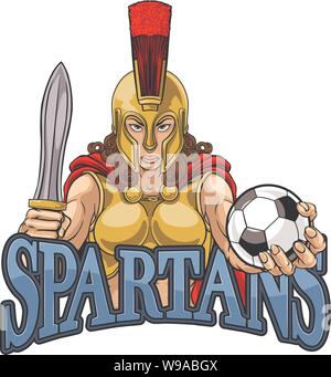 Spartan Trojan Gladiator Fußball Kriegerin Stock Vektor