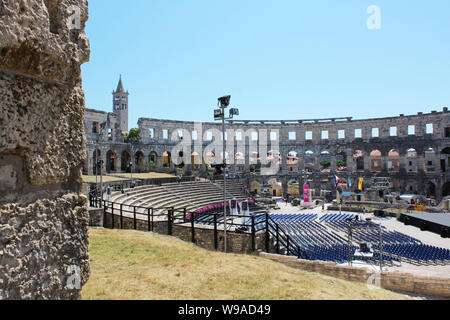 Pula, Amphitheater, alte römische Stadt, Istrien, Kroatien, touristischen Ort Stockfoto