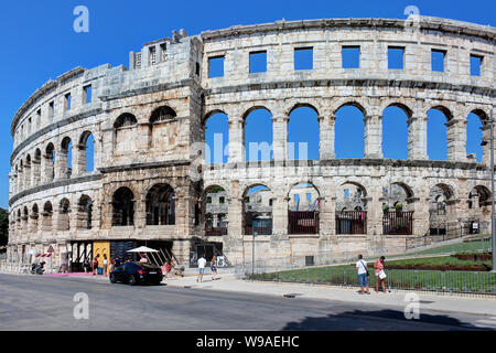 Pula, Amphitheater, alte römische Stadt, Istrien, Kroatien, touristischen Ort Stockfoto