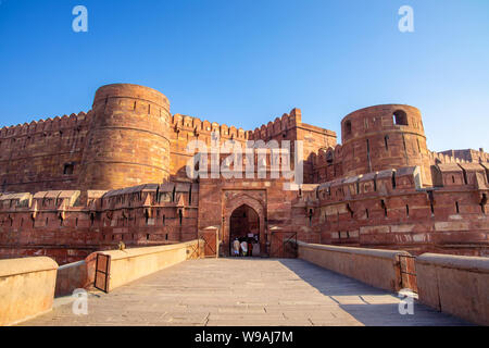 Lahore oder Amar Singh Gate des Agra Fort in Indien Stockfoto