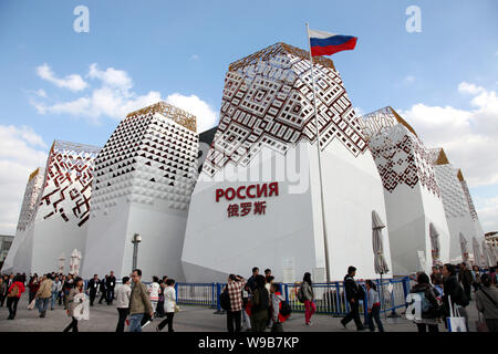 Blick auf den russischen Pavillon auf der Expo in Shanghai, China, 30. Oktober 2010. Fünf ausländischen nationalen Pavillons auf der Expo 2010, einschließlich der Star Stockfoto