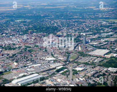 Eine Luftaufnahme von Wolverhampton City Centre, West Midlands, England, Großbritannien Stockfoto