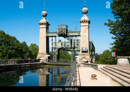 Deutschland, Ruhrgebiet, Kreis Recklinghausen, Henrichenburg, Altes Rundflug (Ansicht von Osten) Stockfoto