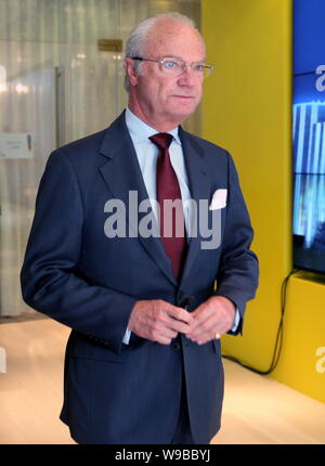 Der schwedische König Carl XVI Gustaf besucht die Schweden Pavillon auf der Expo in Shanghai, China, 23. Mai 2010. Stockfoto