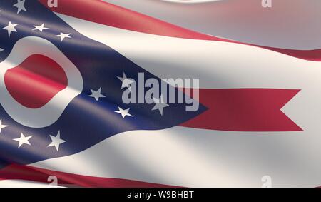 Hintergrund mit Flagge Ohio Stockfoto