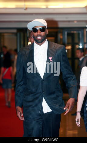 NBA Basketball player Baron Davis von den Los Angeles Clippers ist während der Beijing Charity Gala von Yao Foundation Charity Tour in Peking, China Stockfoto