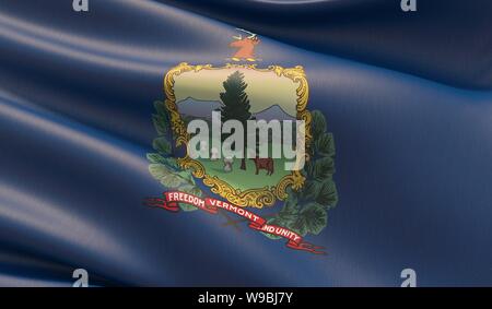 Hintergrund mit Flagge Vermont Stockfoto