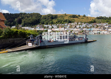 Autofähre, Dartmouth unteren Fähre - England, Devon, Haus, UK, Architektur, Blau, Außen, Geschäft, Stadtbild, Küste, Dart River, Stockfoto