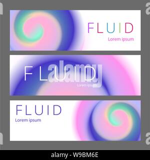 Moderne abstrakte horisontal Banner gesetzt. Cool gradient Formen Komposition. Futuristisches Design. Stock Vektor