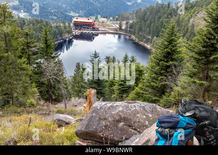 Wanderung auf dem mumelsee Stockfoto