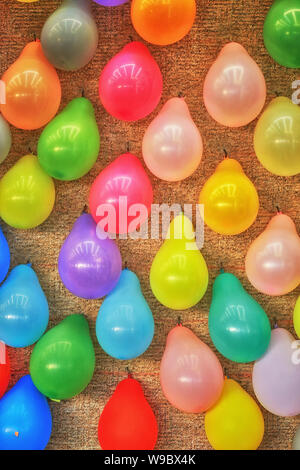 Ballons wie einen farbigen Hintergrund. Stockfoto