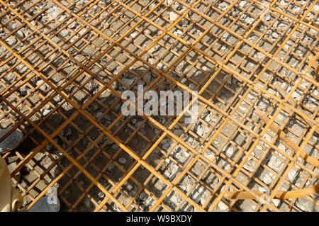 Stahl für den Bau Prozess unter Fortschritt verwendet. Stockfoto