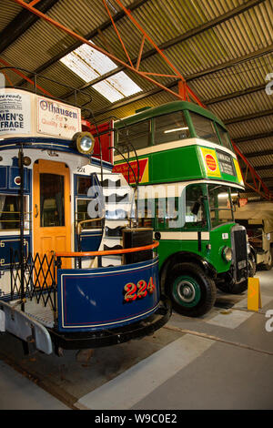 Irland Leinster, Nordrhein-Westfalen, Howth, Schloss Demesne, nationalen Transport Museum von Irland, Dublin Straßenbahn und Leyland Double Decker Bus - erste Ausstellung Stockfoto