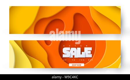 Herbst Verkauf gelbe Farbe layout Hintergrund. Stock Vektor